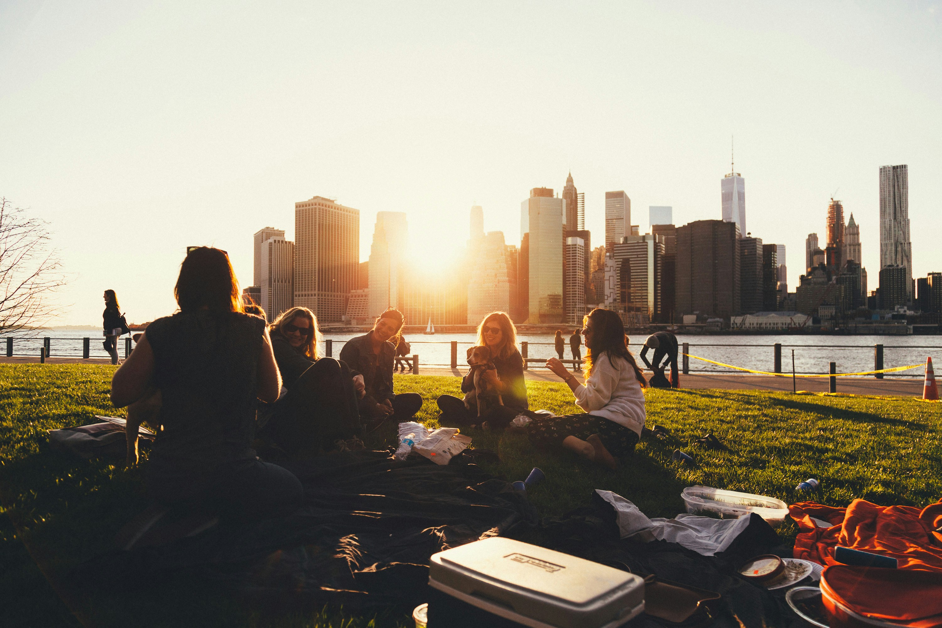 A family enjoying a picnic in a park